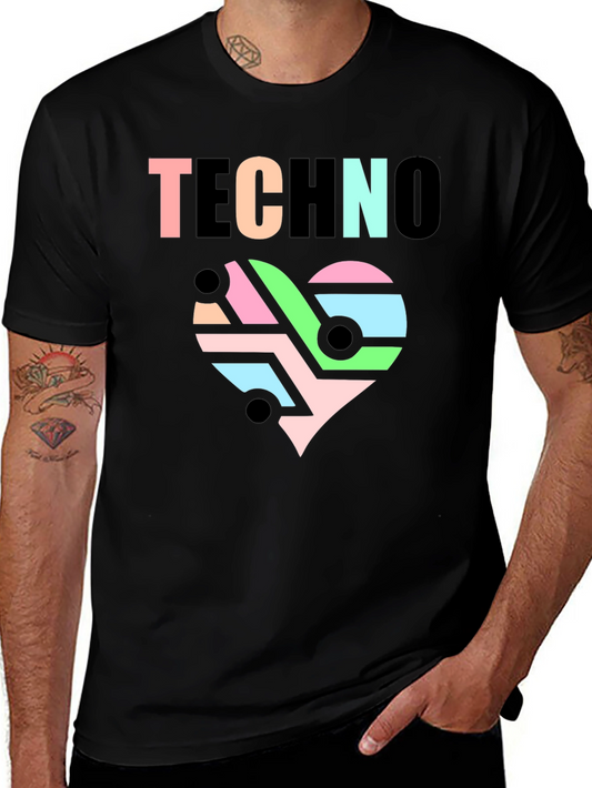 Techno Heartbeat Graphic T-Shirt - Cool EDM Rave Tee