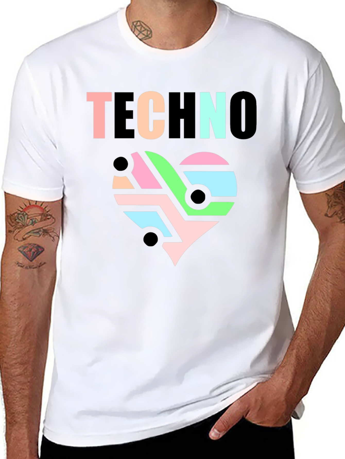 Techno Heartbeat Graphic T-Shirt - Cool EDM Rave Tee
