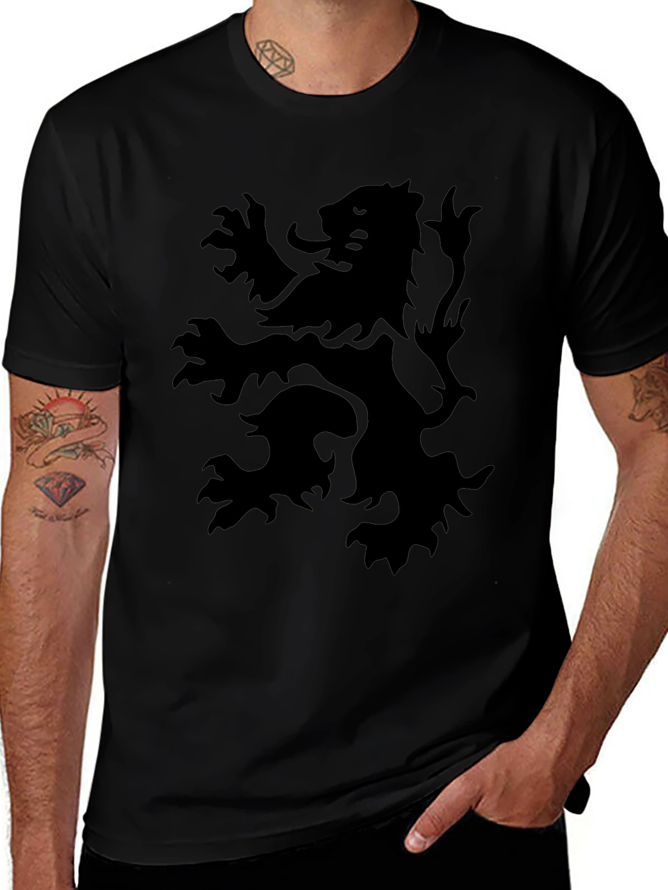 Black Lion Rampant Graphic Tee - Mens