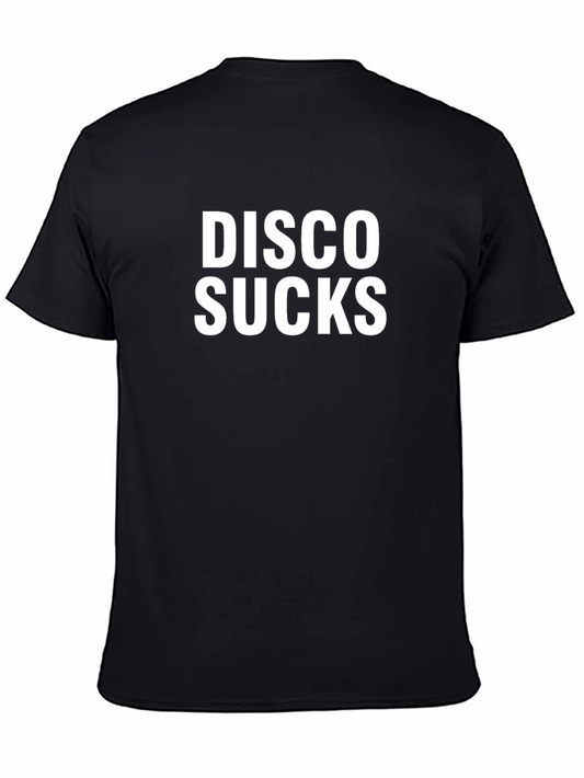 Disco Sucks Graphic T-Shirt - Black Cotton Tee