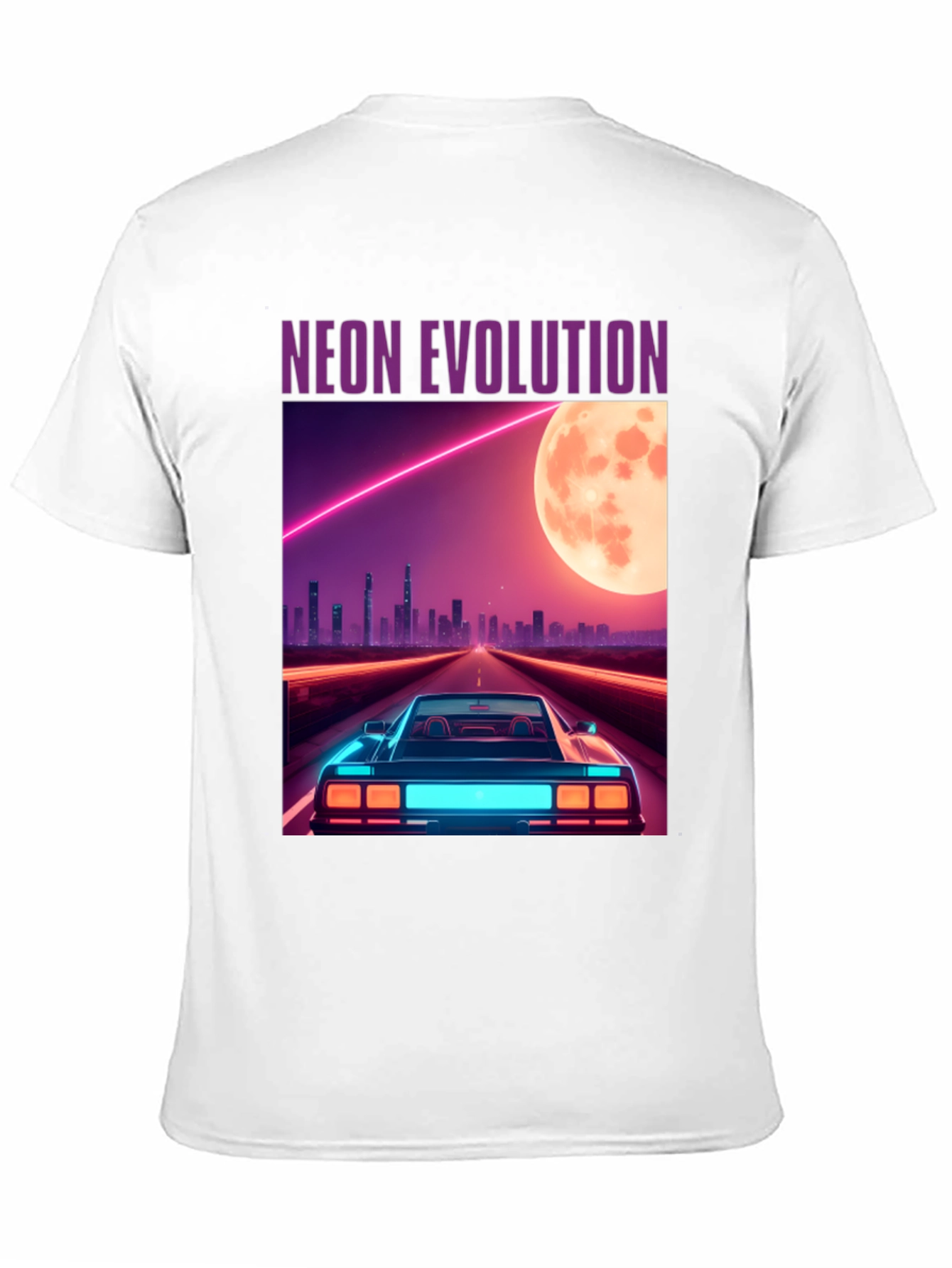 Neon Evolution Car Graphic Tee - Retro Style
