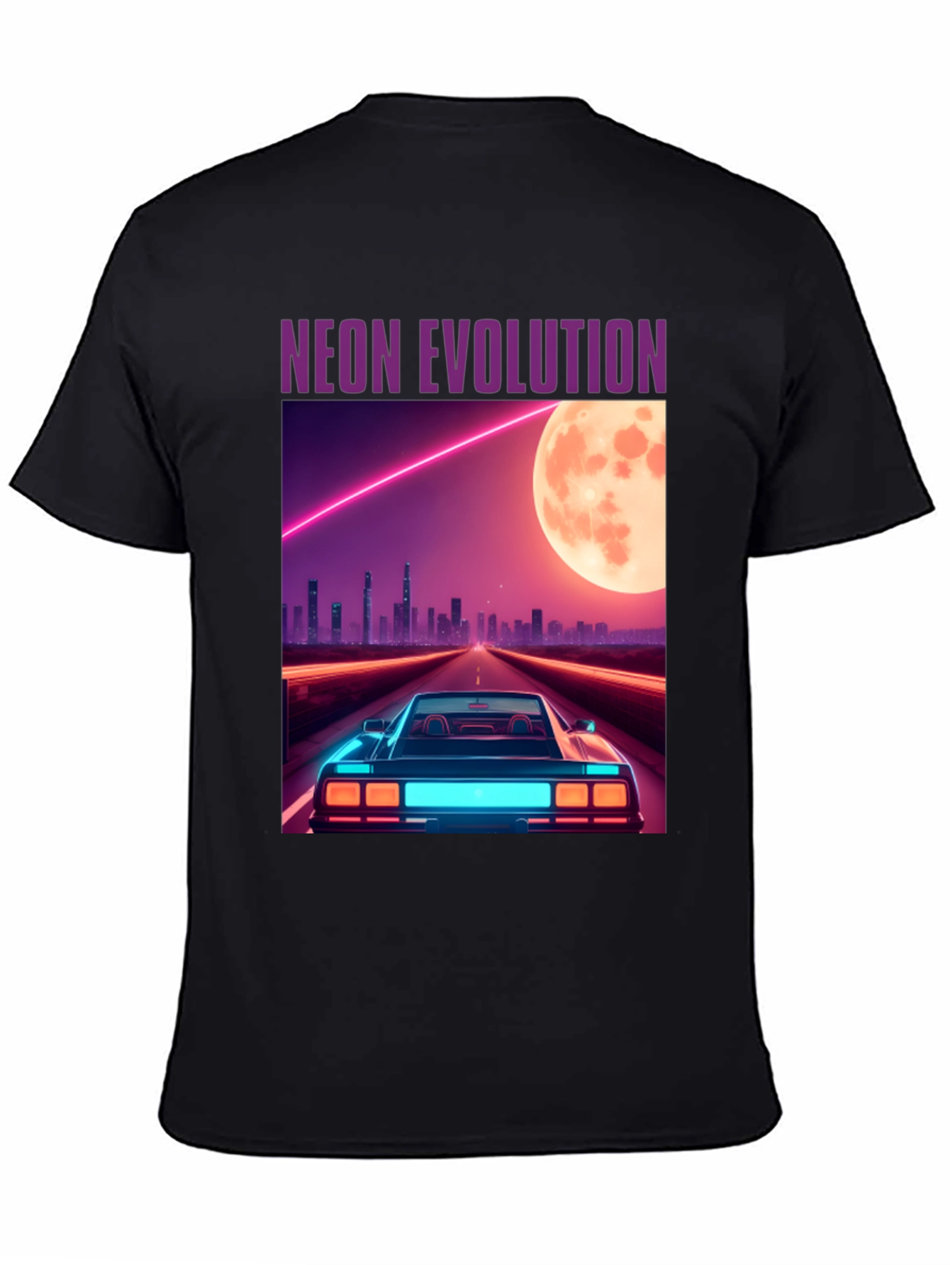 Neon Evolution Car Graphic Tee - Retro Style