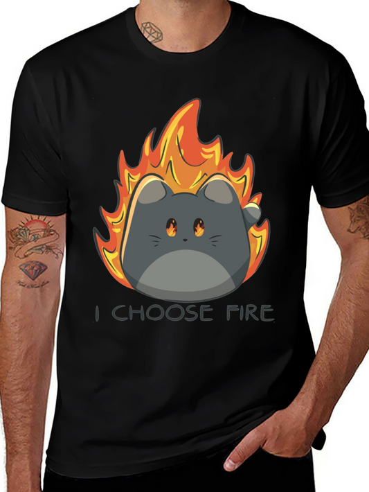 I Choose Fire Cat Graphic T-Shirt