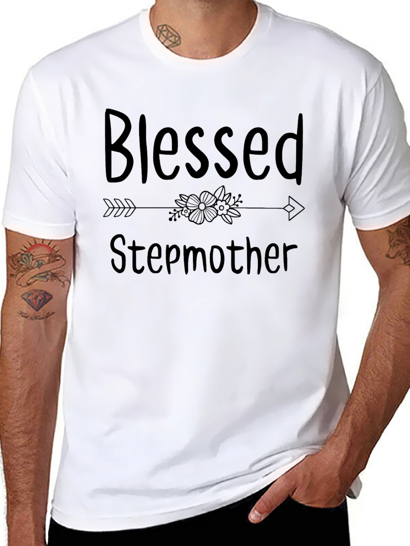 Blessed Stepmother Graphic T-Shirt - Black