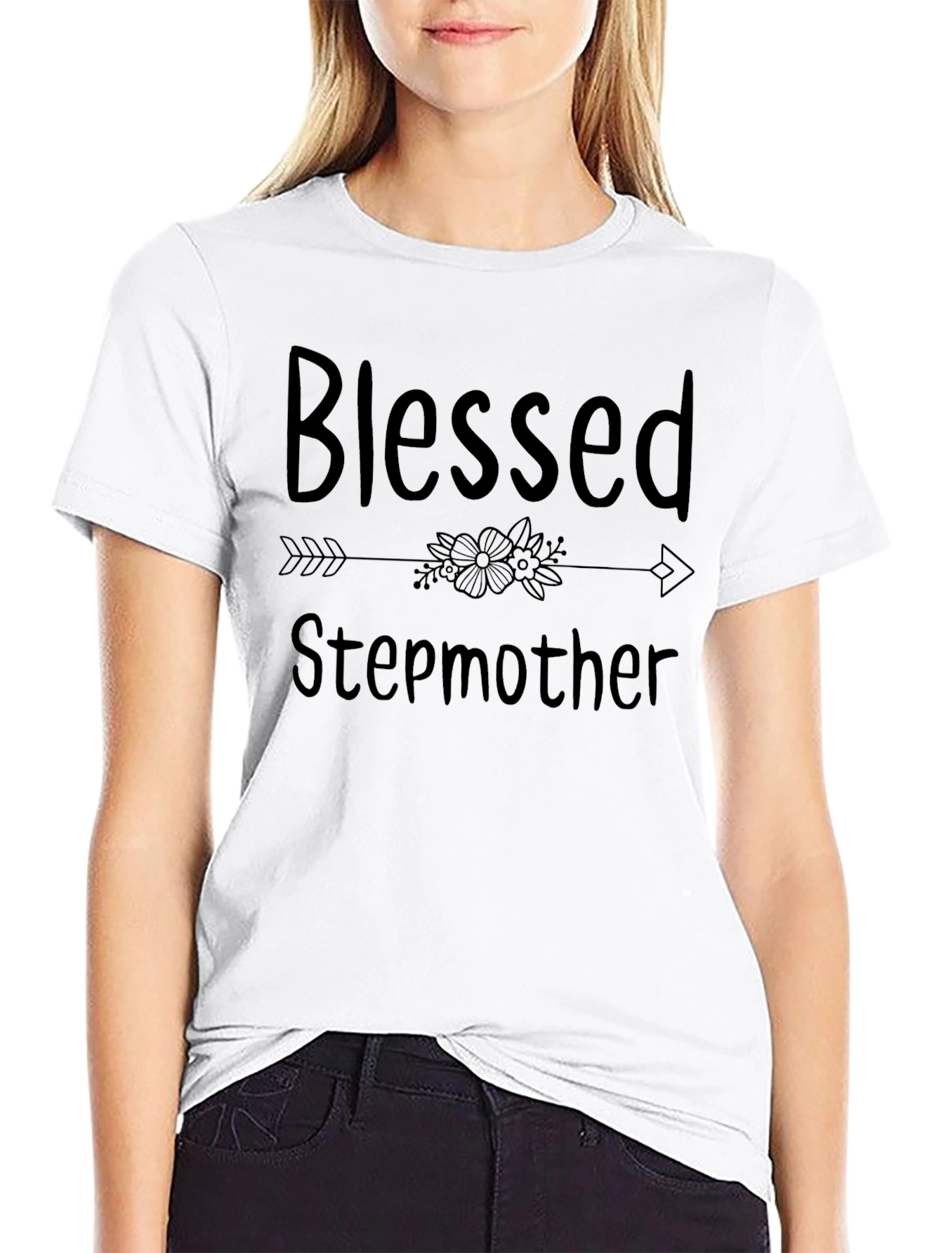 Blessed Stepmother Graphic T-Shirt - Black