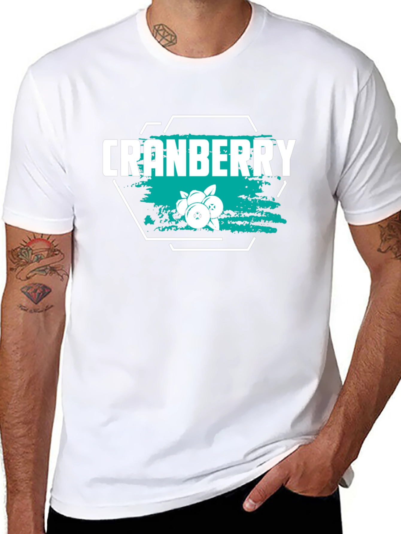 Cranberry Graphic Tee - Soft Black Cotton T-Shirt