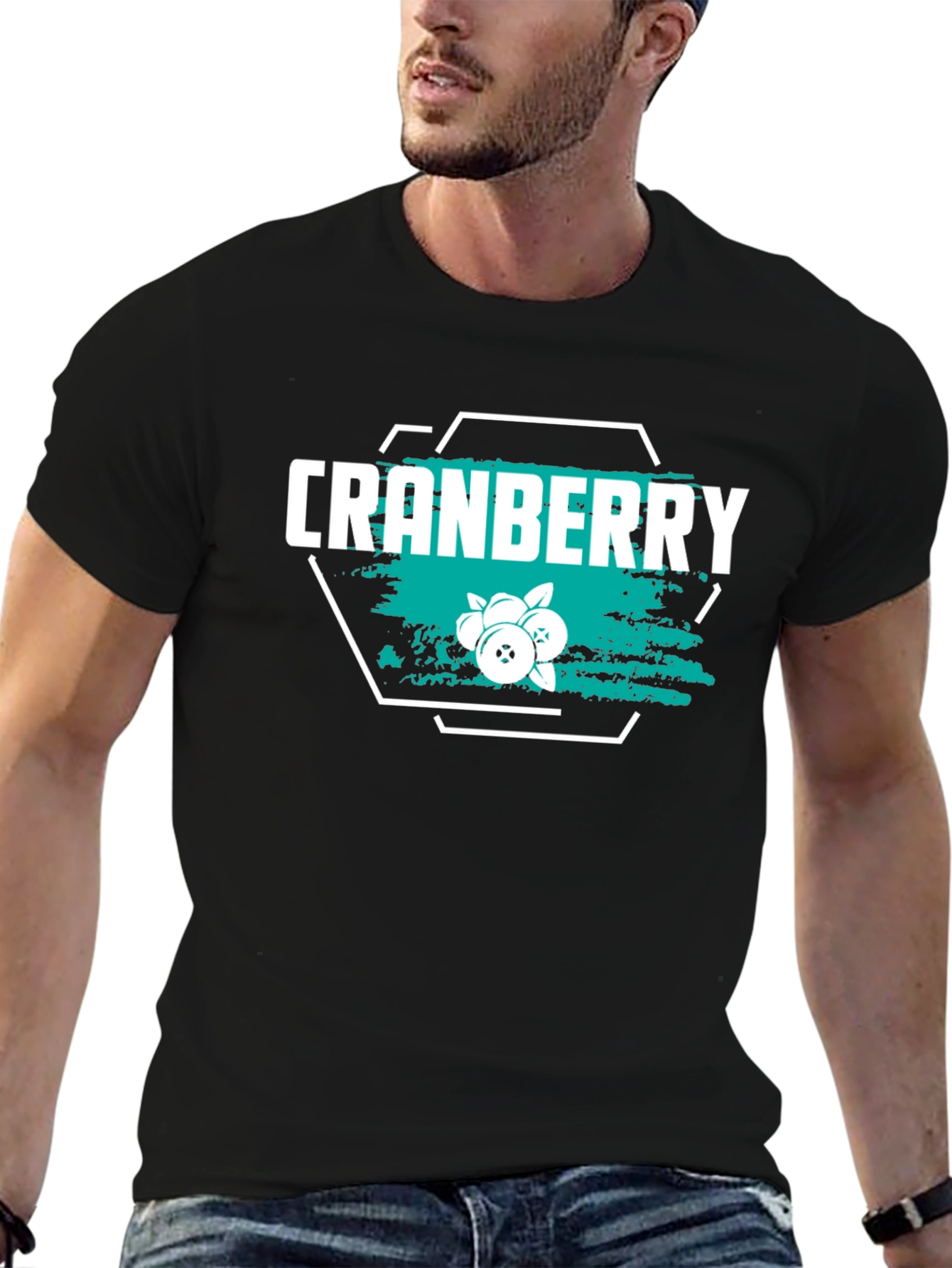 Cranberry Graphic Tee - Soft Black Cotton T-Shirt