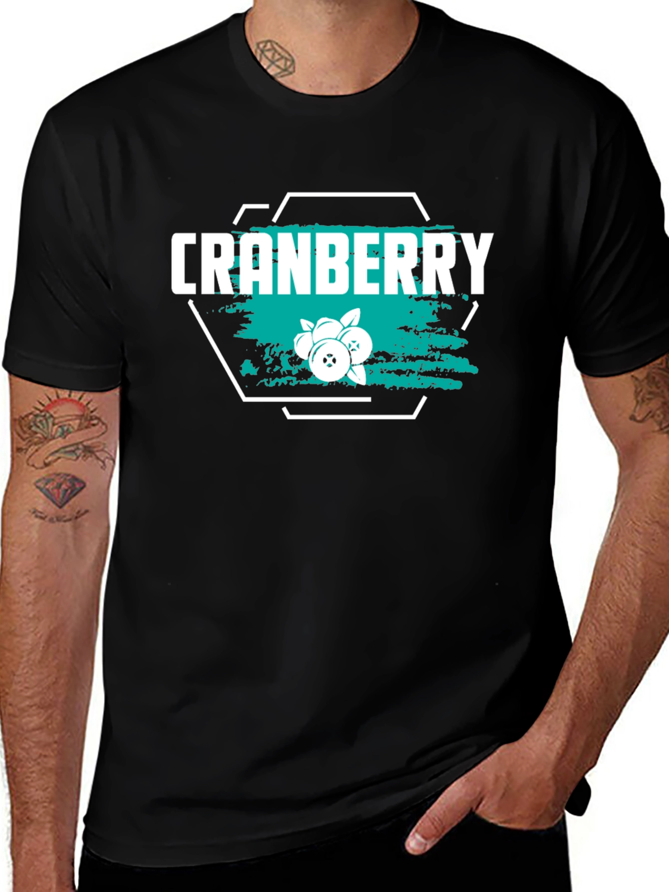 Cranberry Graphic Tee - Soft Black Cotton T-Shirt