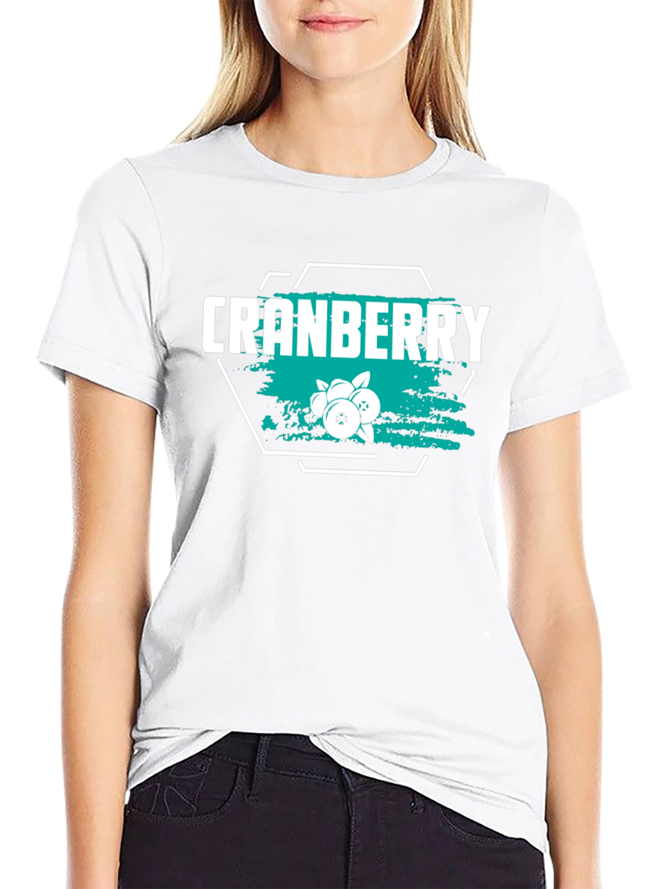 Cranberry Graphic Tee - Soft Black Cotton T-Shirt