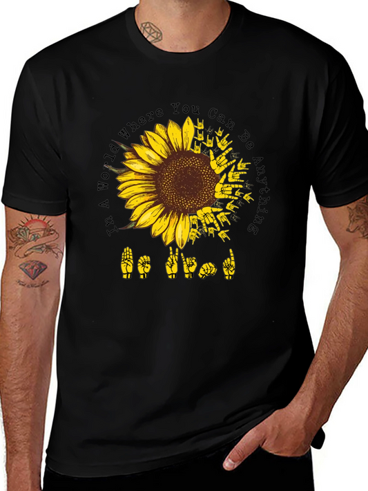 Sunflower ASL Black T-Shirt: Be Kind