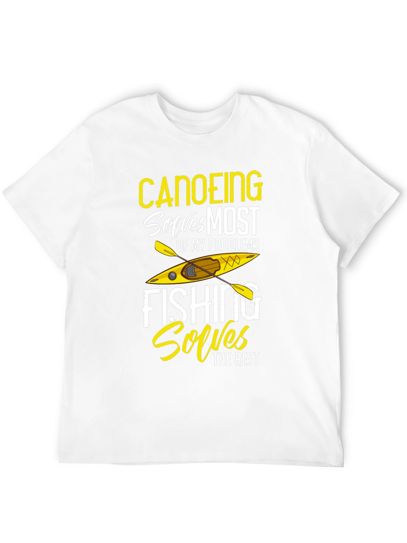 Canoeing and Fishing Solves Problems T-Shirt