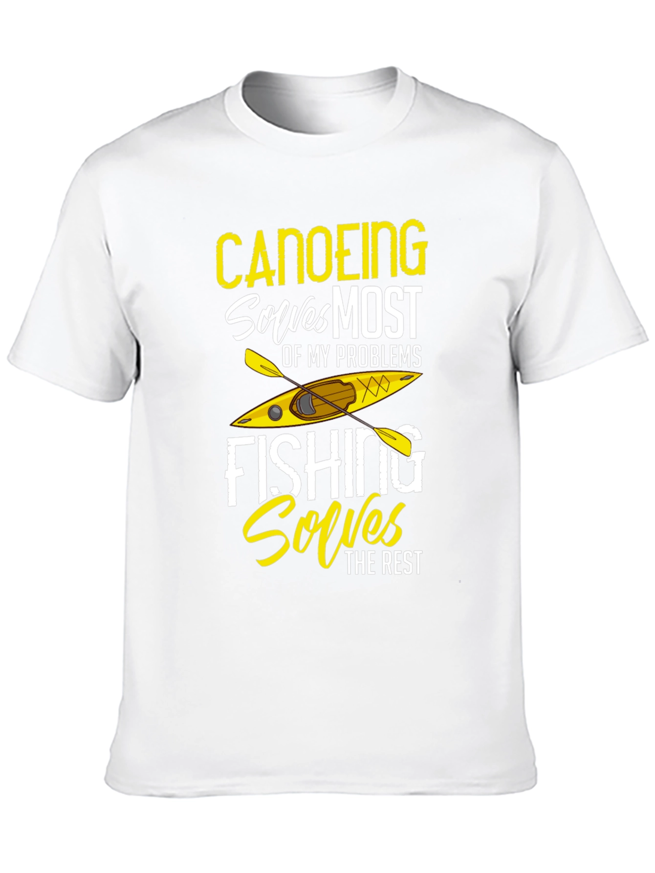 Canoeing and Fishing Solves Problems T-Shirt