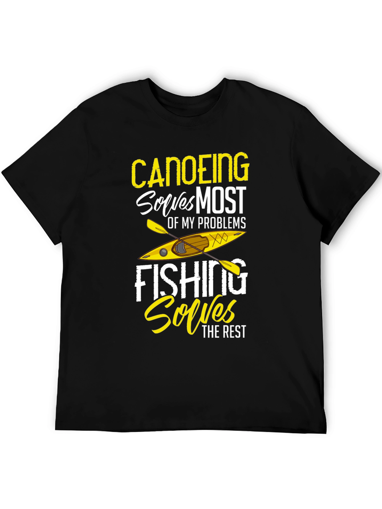 Canoeing and Fishing Solves Problems T-Shirt