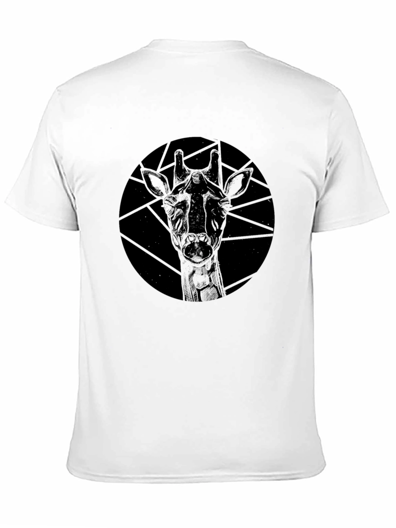 Geometric Giraffe Graphic Black T-Shirt