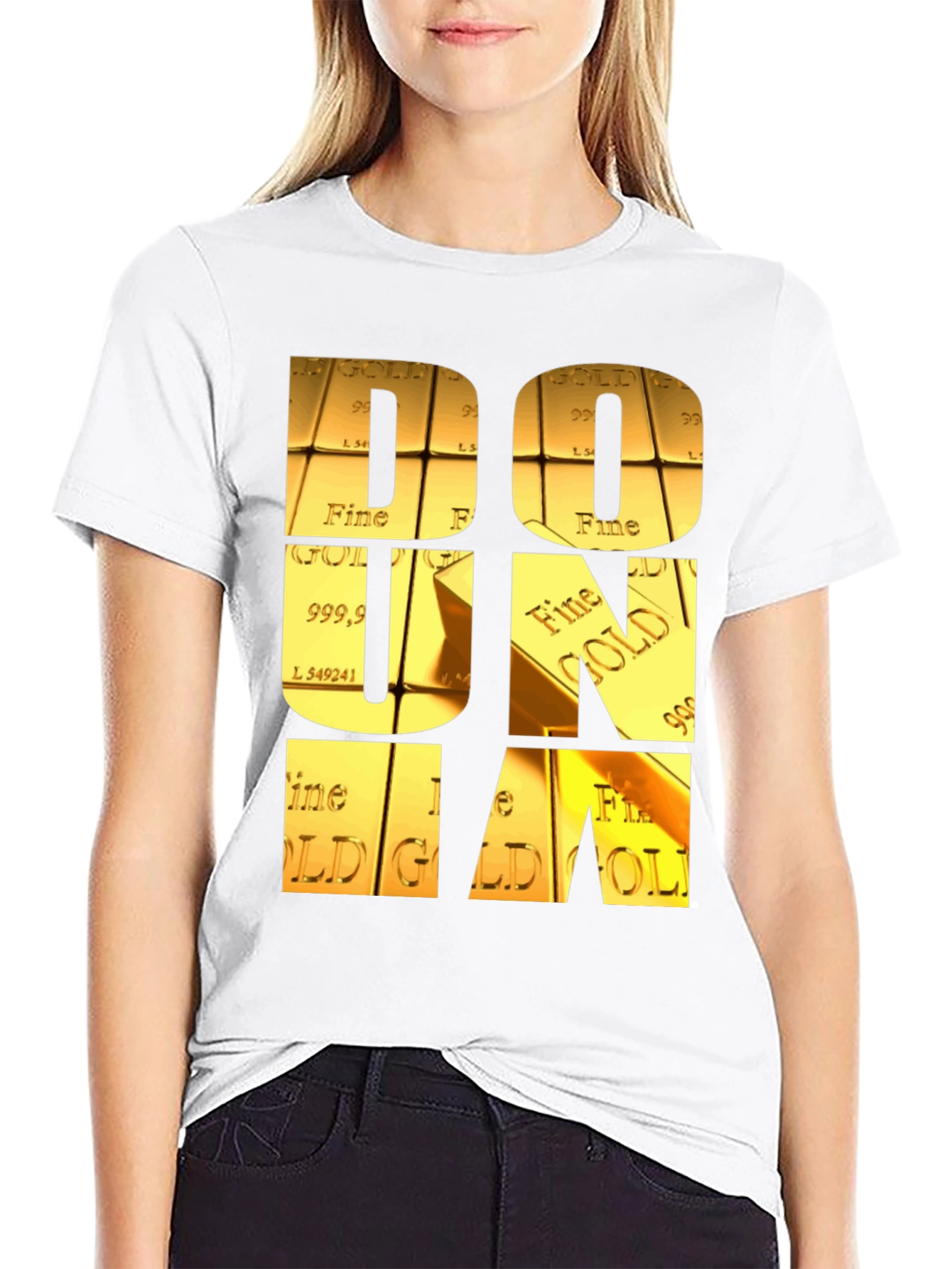 Gold Bar Letter Graphic Tee
