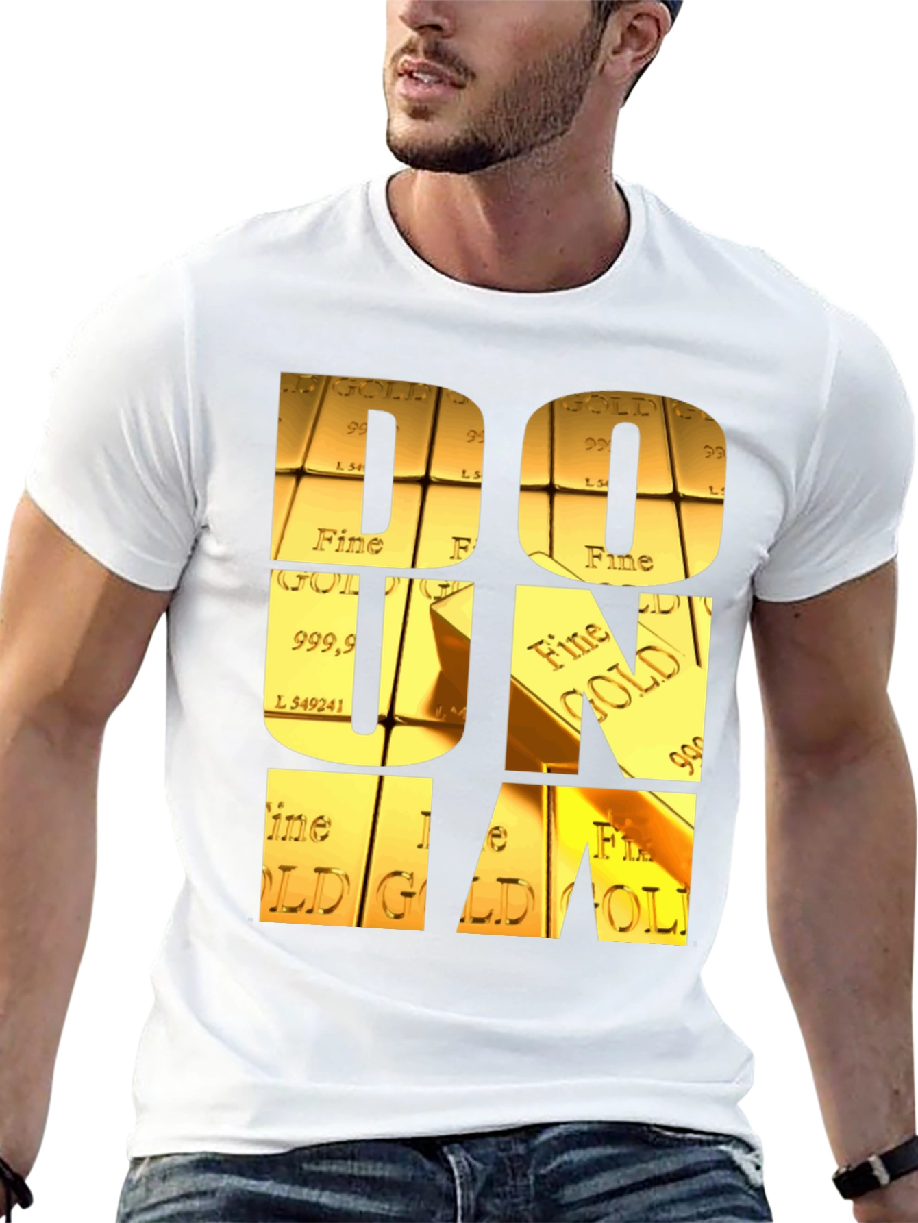 Gold Bar Letter Graphic Tee