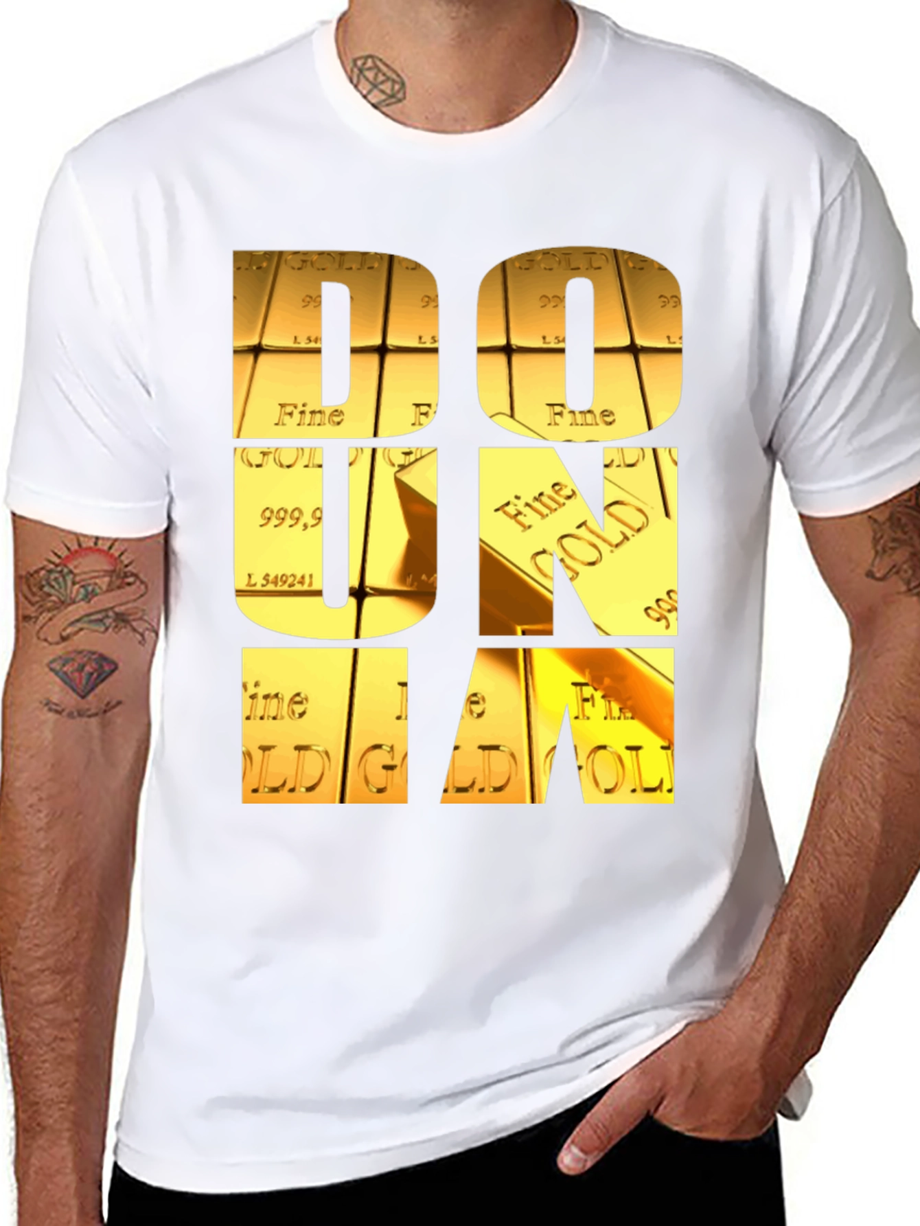 Gold Bar Letter Graphic Tee