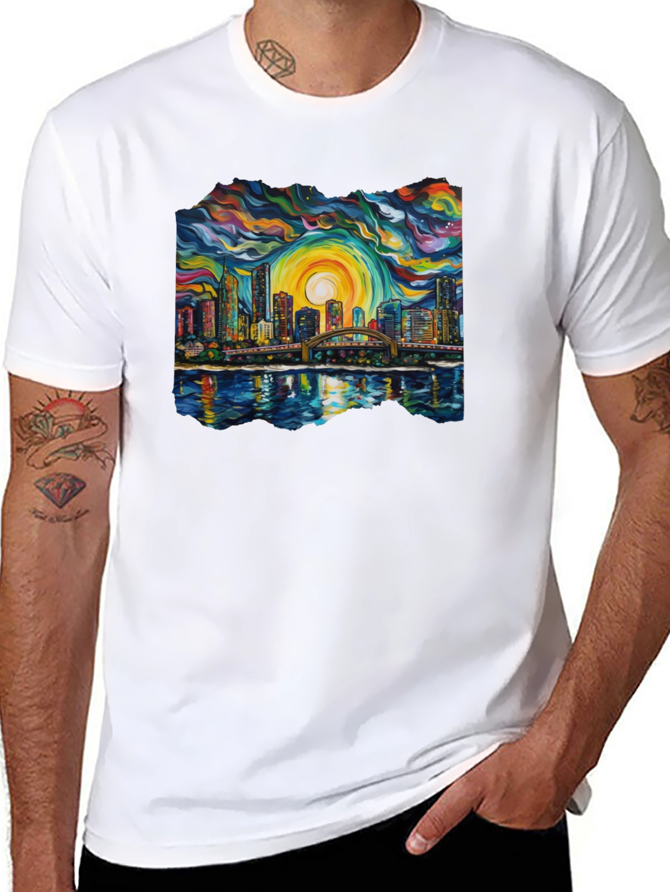 Abstract Cityscape Graphic Tee