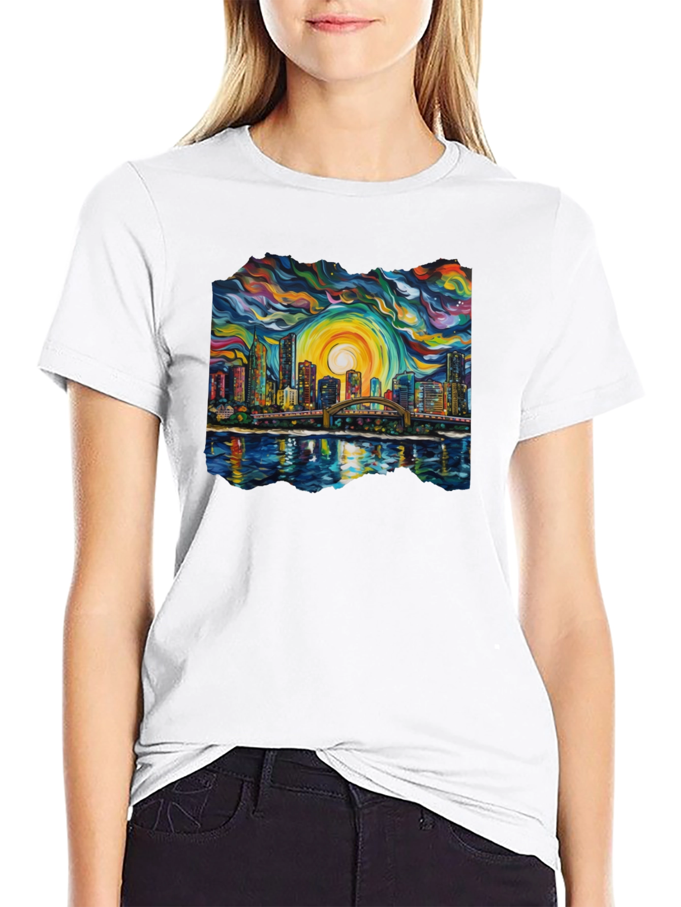 Abstract Cityscape Graphic Tee