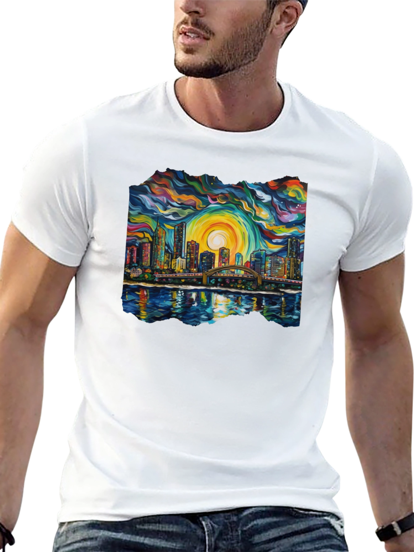 Abstract Cityscape Graphic Tee