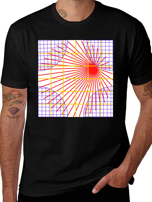 Geometric Grid Graphic Tee