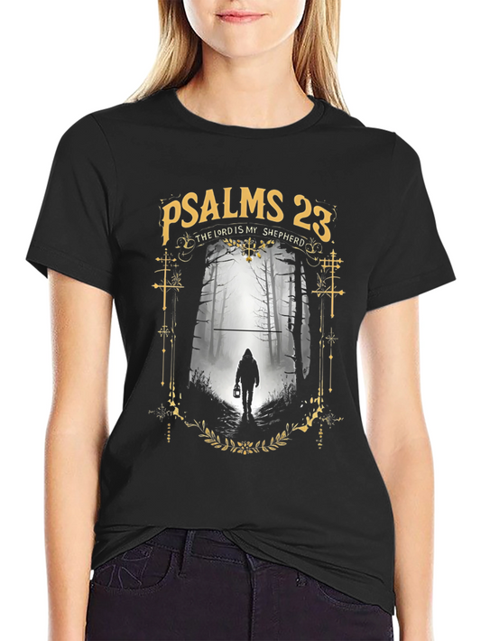 Psalms 23 Graphic T-Shirt - The Lord Is My Shepherd