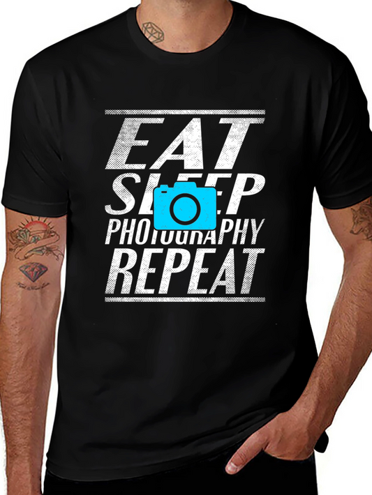 Eat Sleep Photography Repeat Black T-Shirt