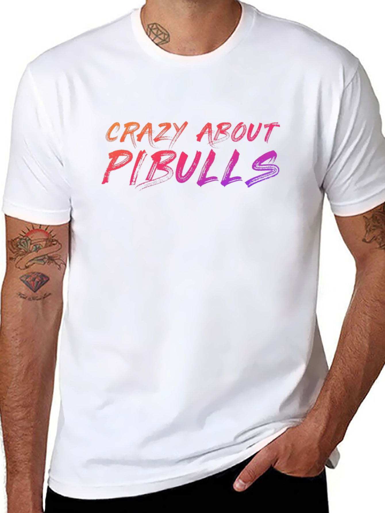 Crazy About Pitbulls Graphic T-Shirt - Black