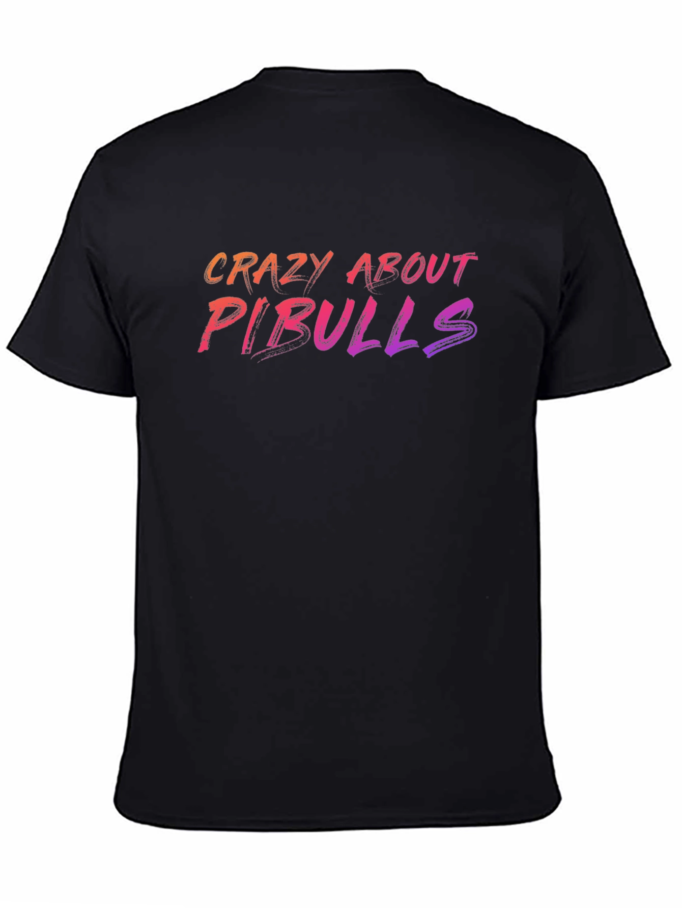 Crazy About Pitbulls Graphic T-Shirt - Black