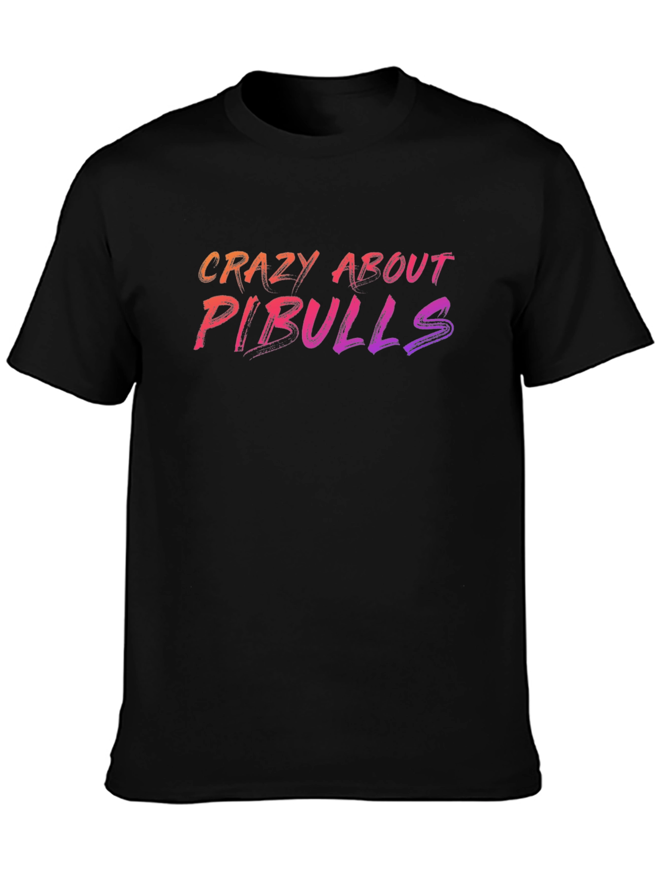 Crazy About Pitbulls Graphic T-Shirt - Black