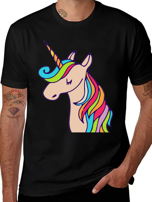 Unicorn Graphic Tee - Black Cotton T-Shirt