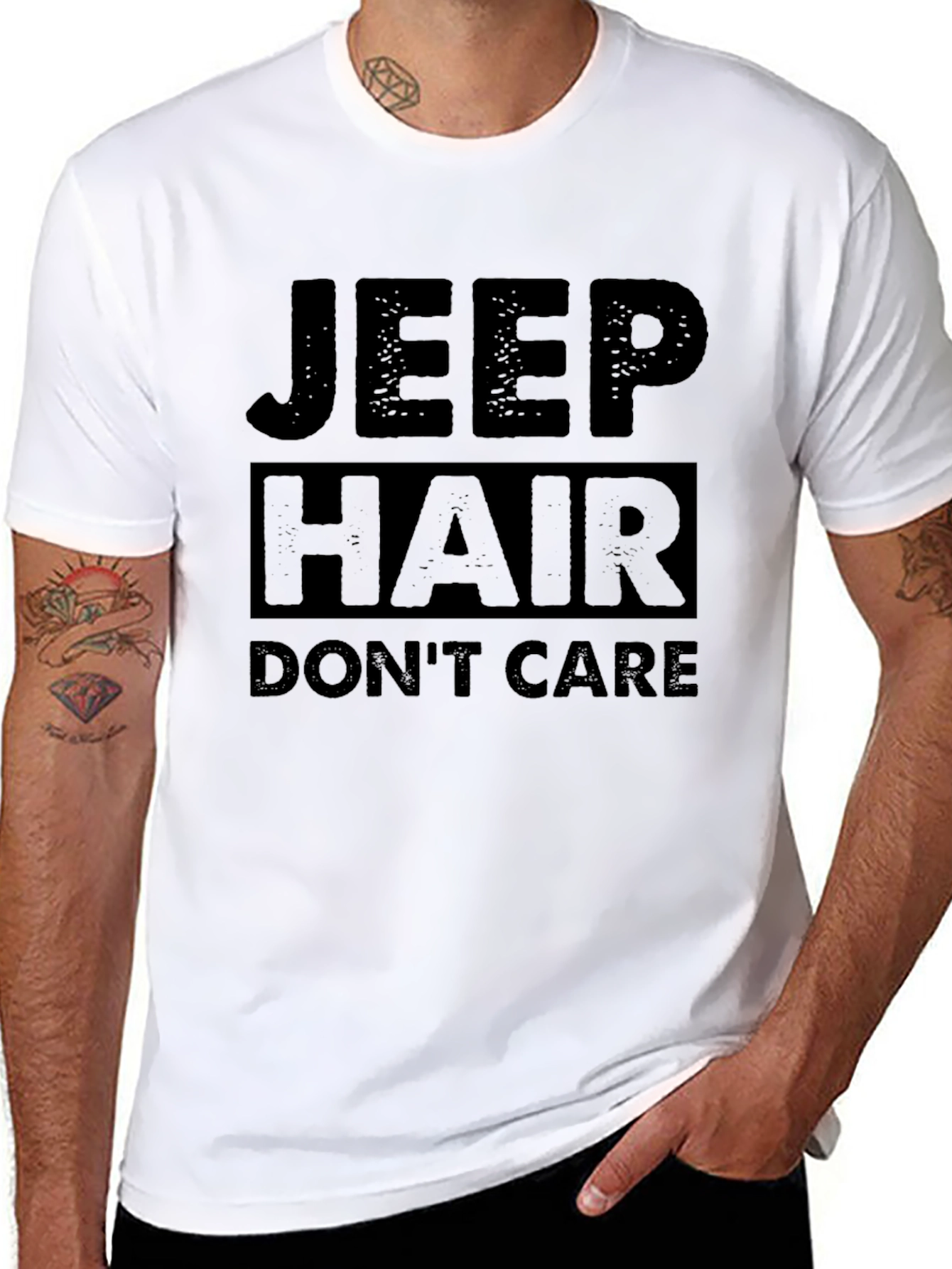Jeep Hair Dont Care Black Graphic Tee