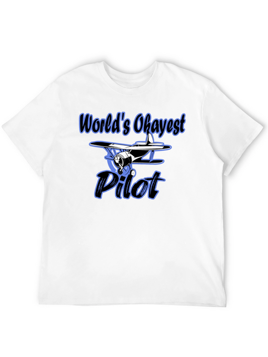 Worlds Okayest Pilot Black T-Shirt