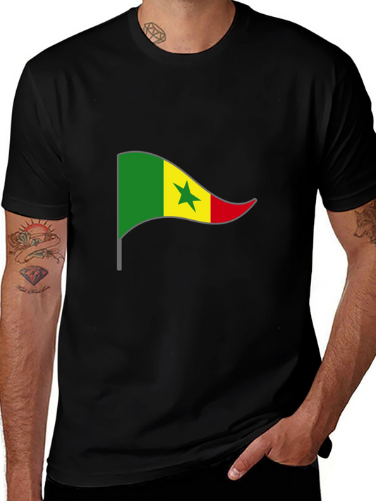 Senegal Flag Graphic Tee - Black T-Shirt