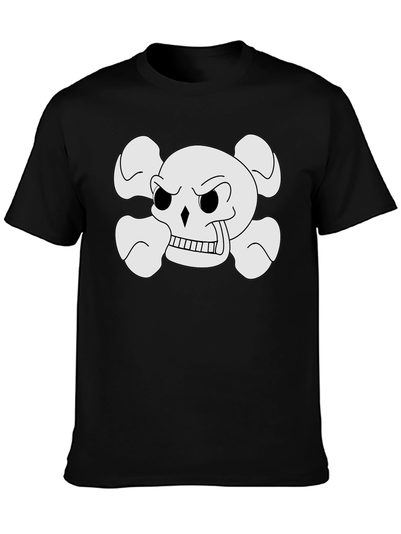 Skull and Crossbones Graphic Tee - Black