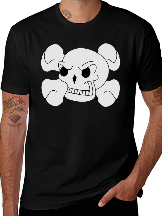 Skull and Crossbones Graphic Tee - Black