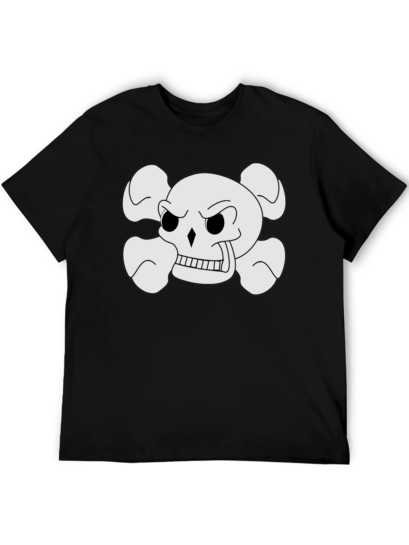 Skull and Crossbones Graphic Tee - Black