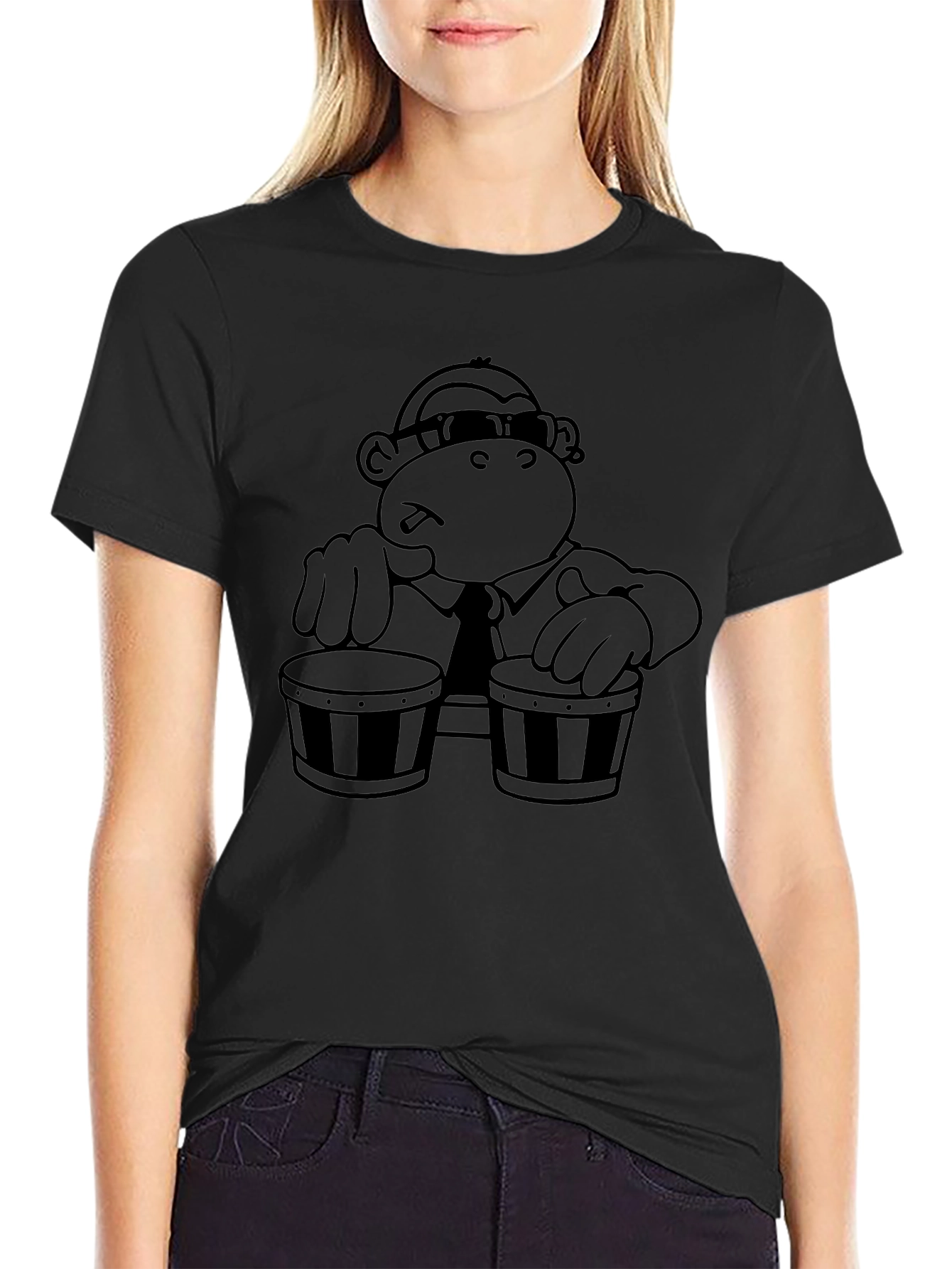 Cool Monkey Bongo Drum Player T-Shirt