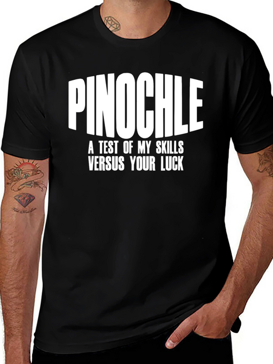 Pinochle Skills vs Luck Black T-Shirt