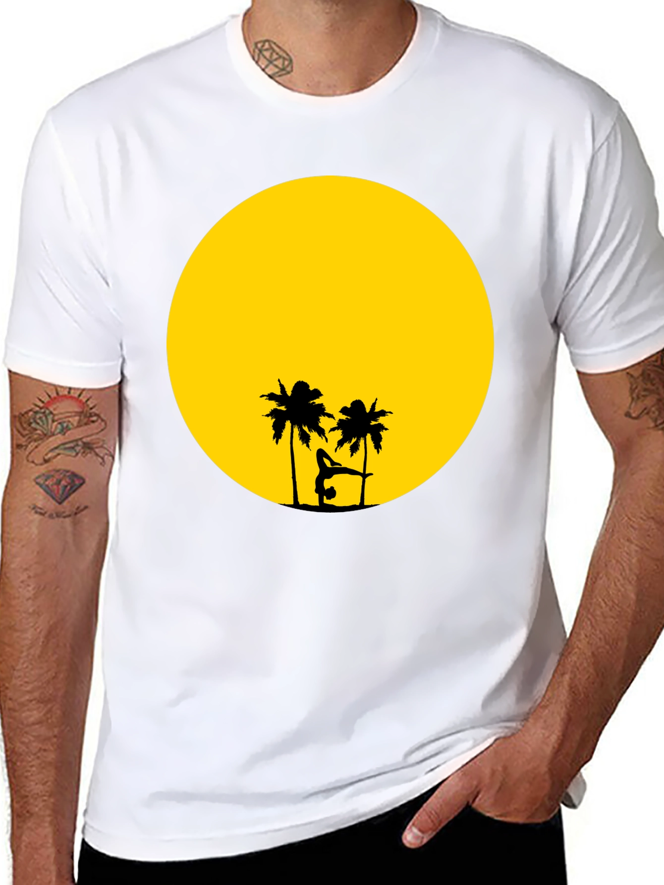 Tropical Sunset Handstand Graphic Tee