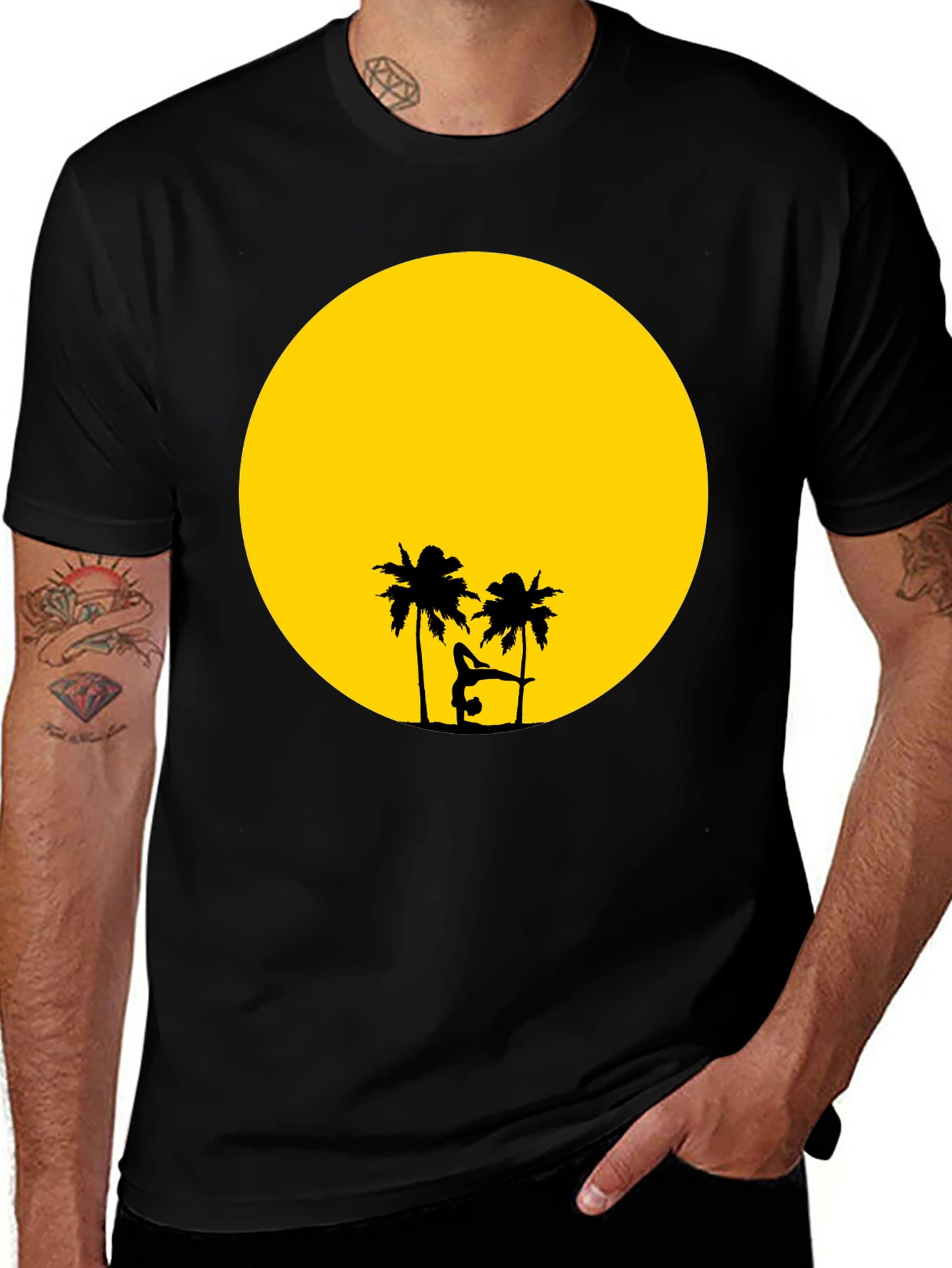 Tropical Sunset Handstand Graphic Tee