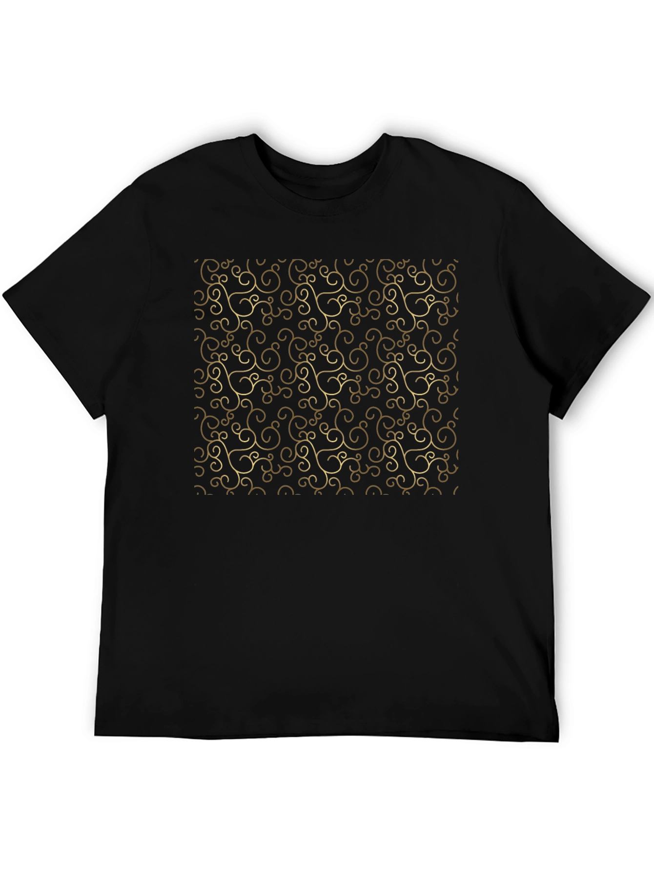Elegant Swirl Pattern Black Tee