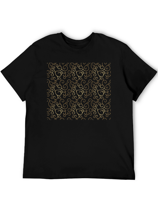 Elegant Swirl Pattern Black Tee
