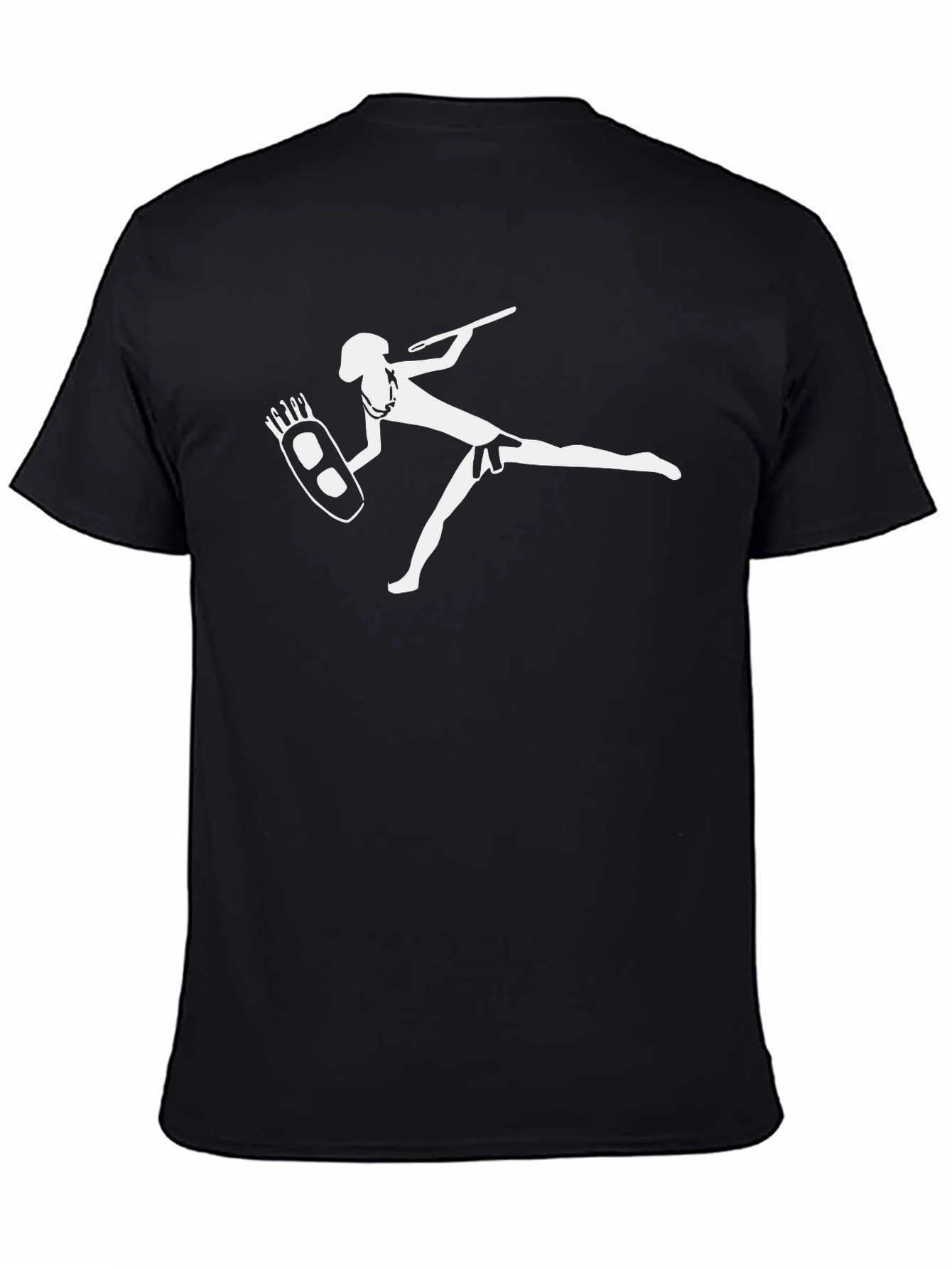 Tribal Warrior Graphic Tee - Black Cotton T-Shirt