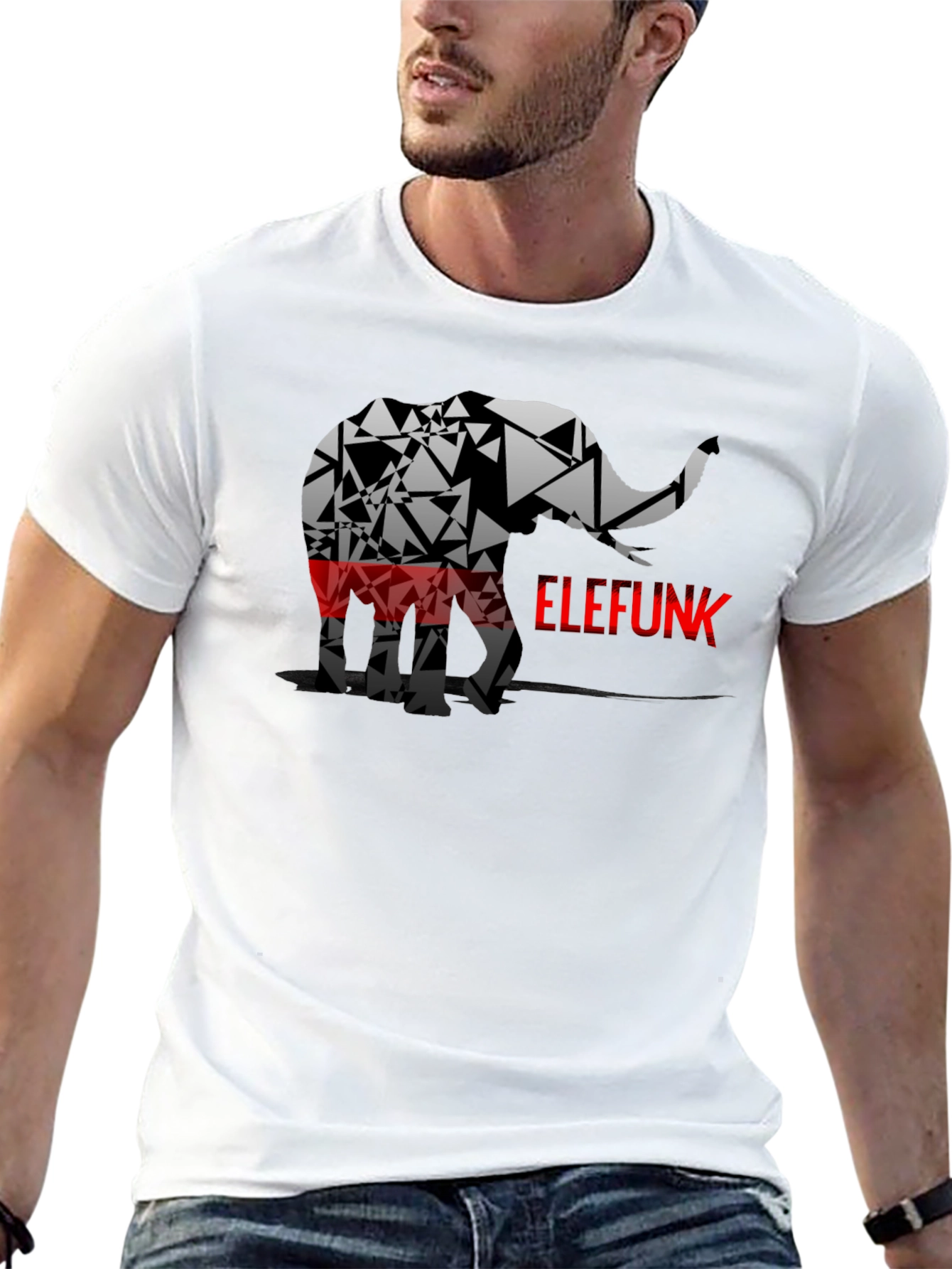 Geometric Elephant ELEFUNK Graphic Tee