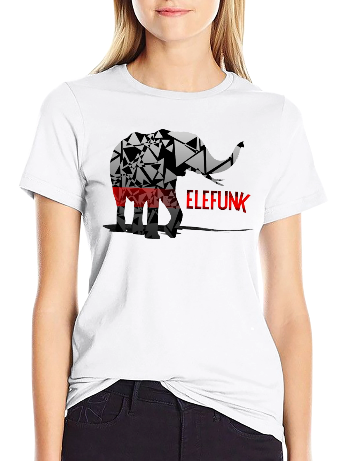 Geometric Elephant ELEFUNK Graphic Tee