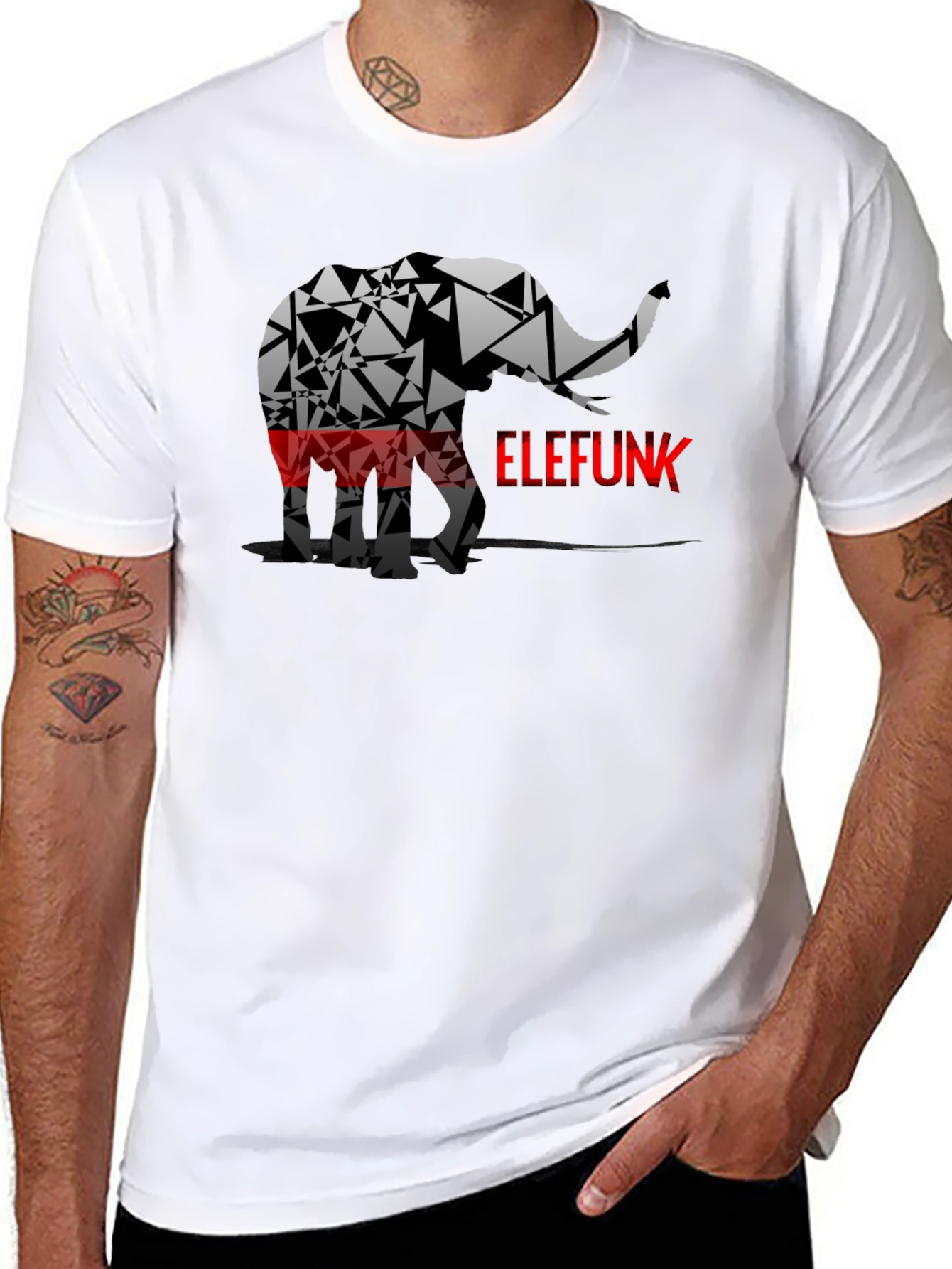 Geometric Elephant ELEFUNK Graphic Tee