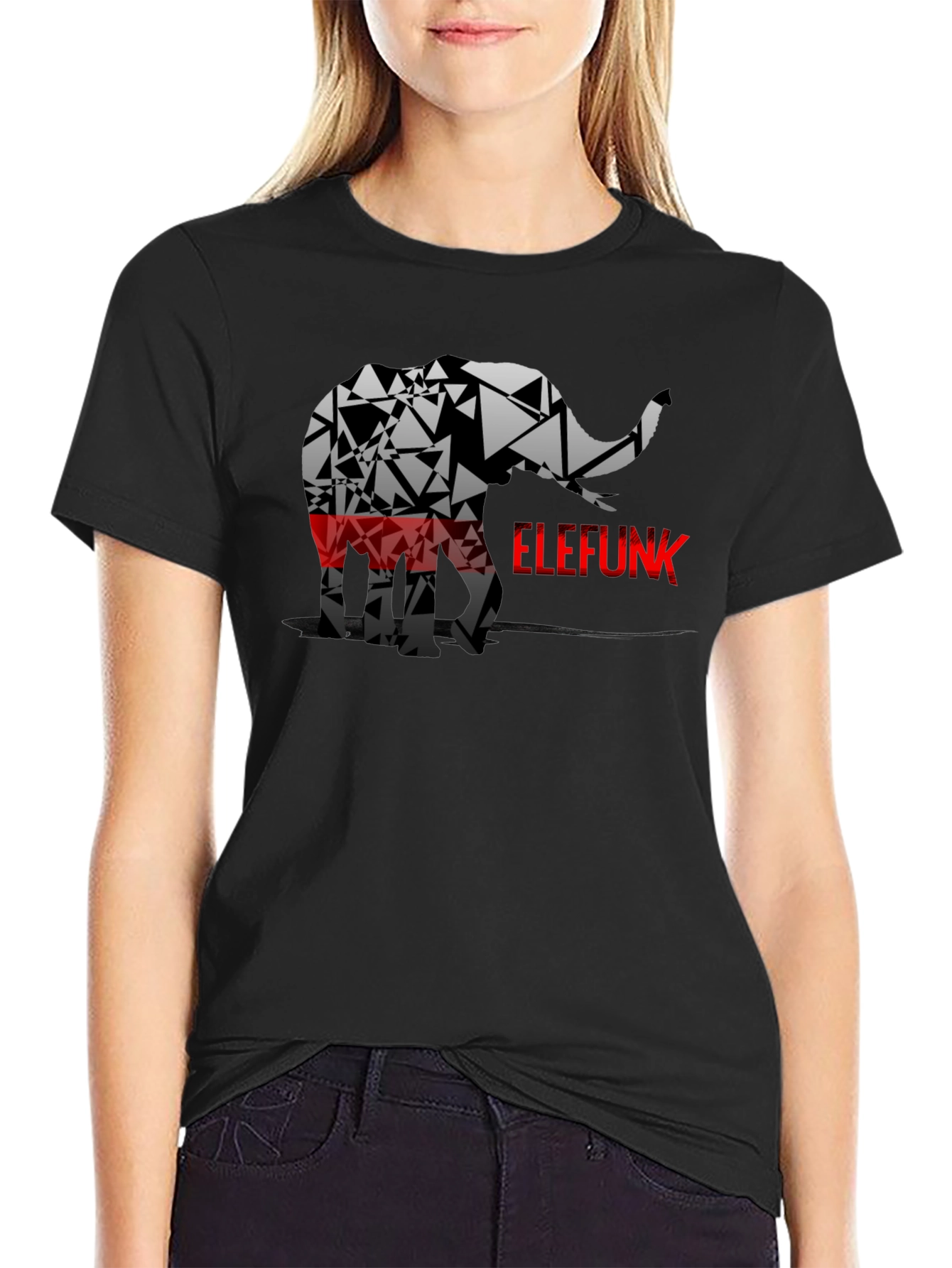 Geometric Elephant ELEFUNK Graphic Tee