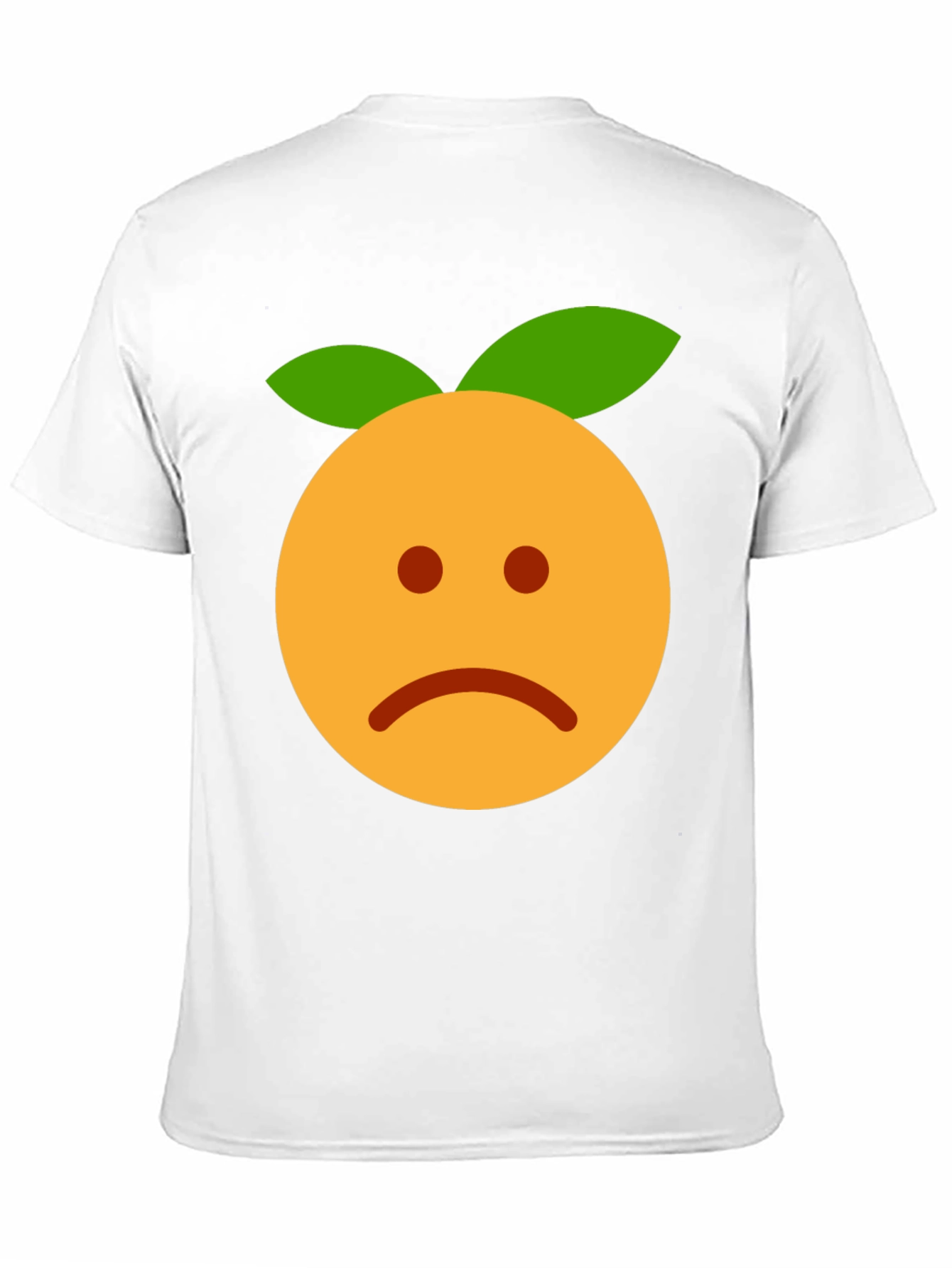 Sad Orange Emoji Graphic Black T-Shirt