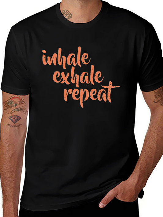 Inhale Exhale Repeat Graphic Tee - Black